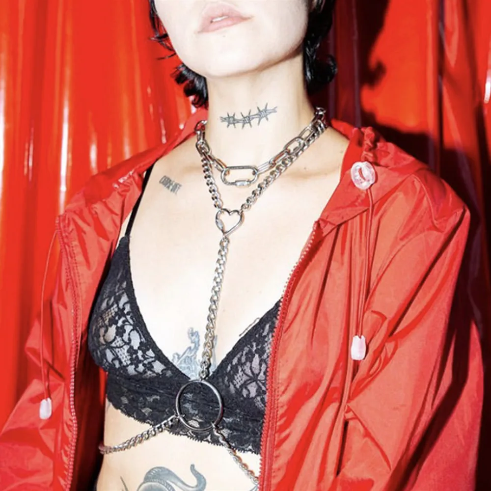 Новинка Готическая панк цепочка сексуальное сердце металлическая для тела