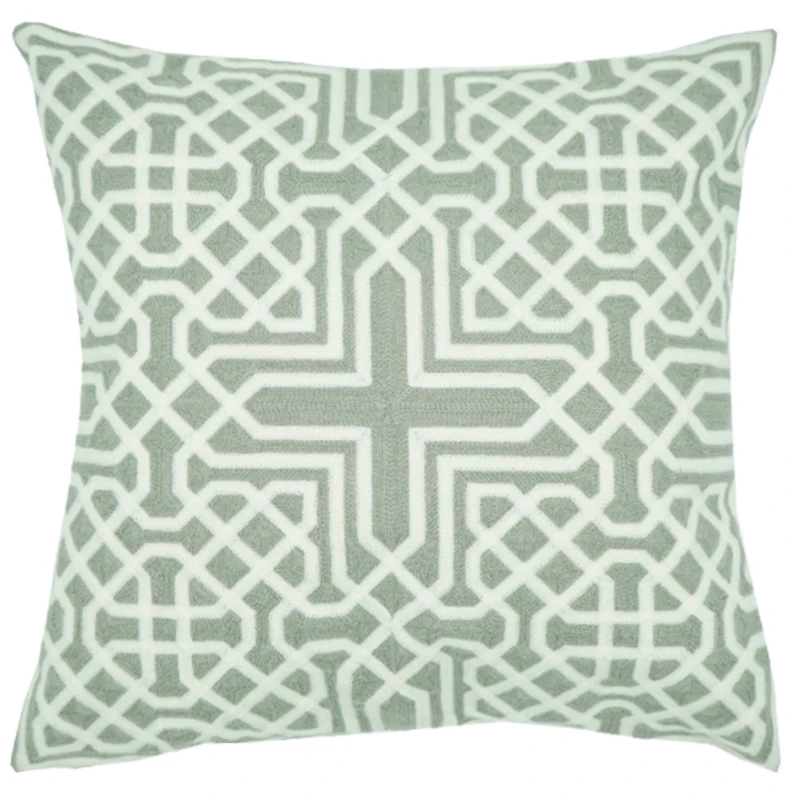 

Embroidery Decorative Throw Pillow Cover for Couch Sofa Bedroom Geometric Pattern Cushion Pillow Cover 18 x 18 Inches, Dark Gray