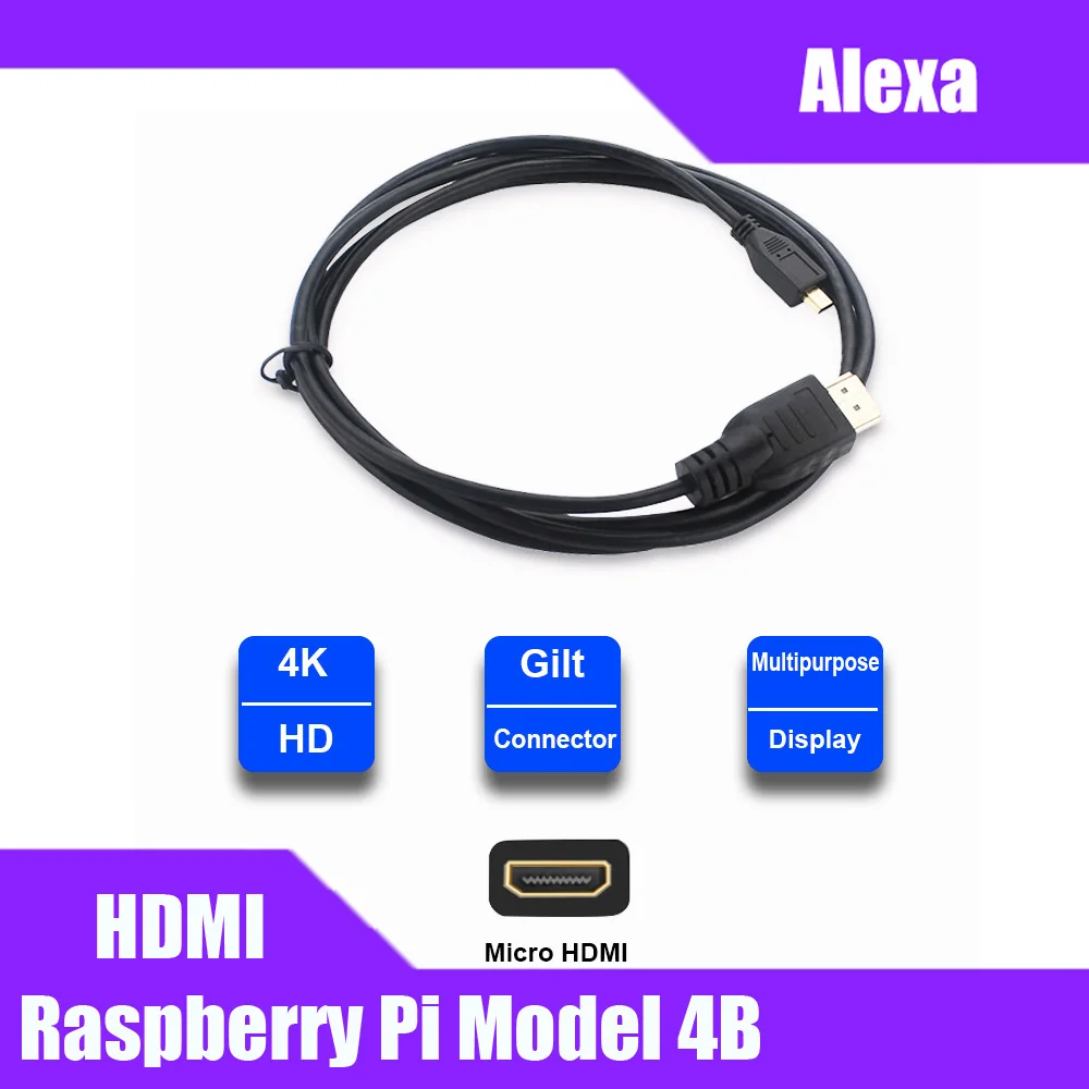 Raspberry Pi 4B Micro HDMI в видео кабель поддержка 4K адаптер Шнур для планшета HDTV Android