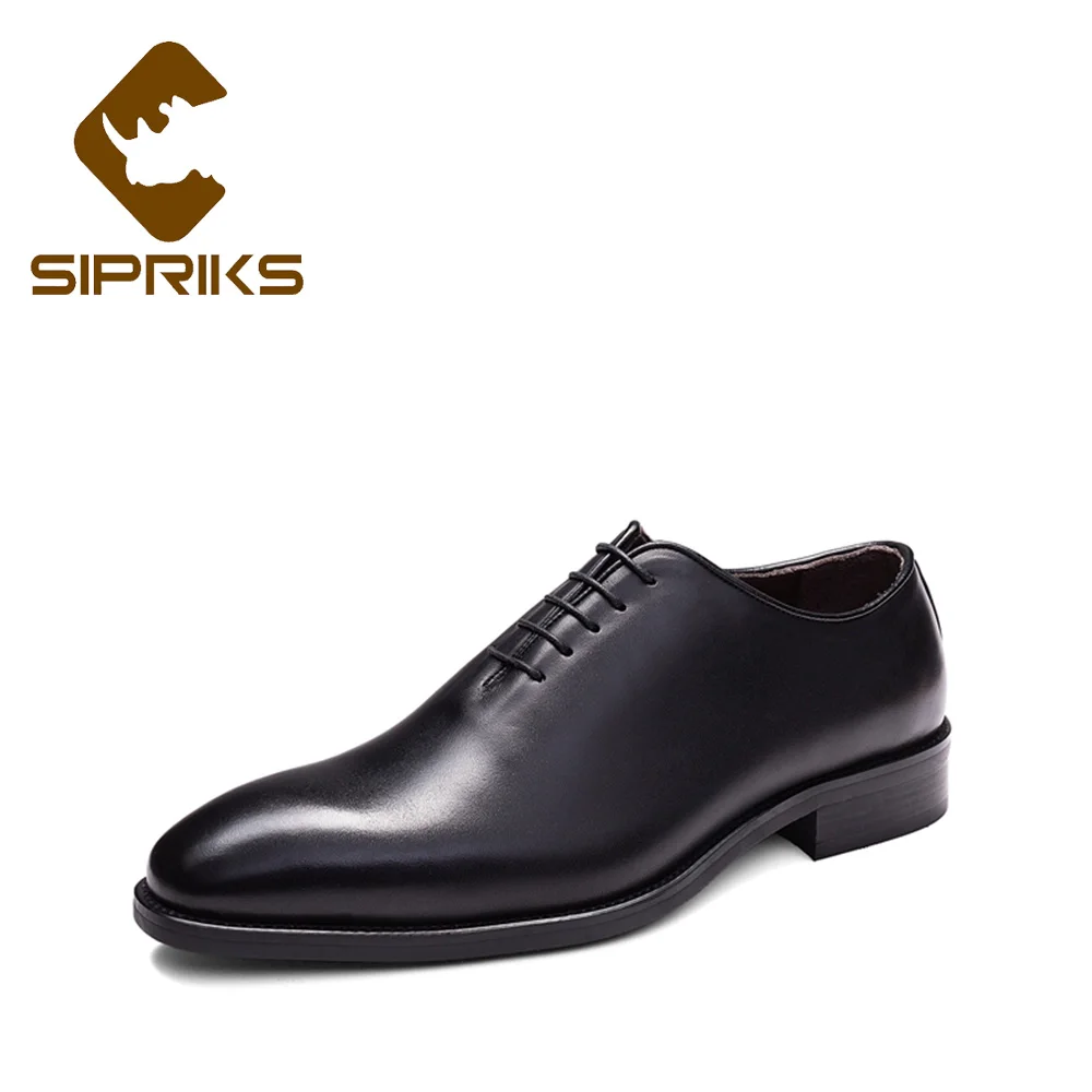 

Sipriks Mens Genuine Leather Oxfords Dark Brown Dress Shoes For Boss Goodyear Welted Black Formal Gents Suits Social Shoe 2020