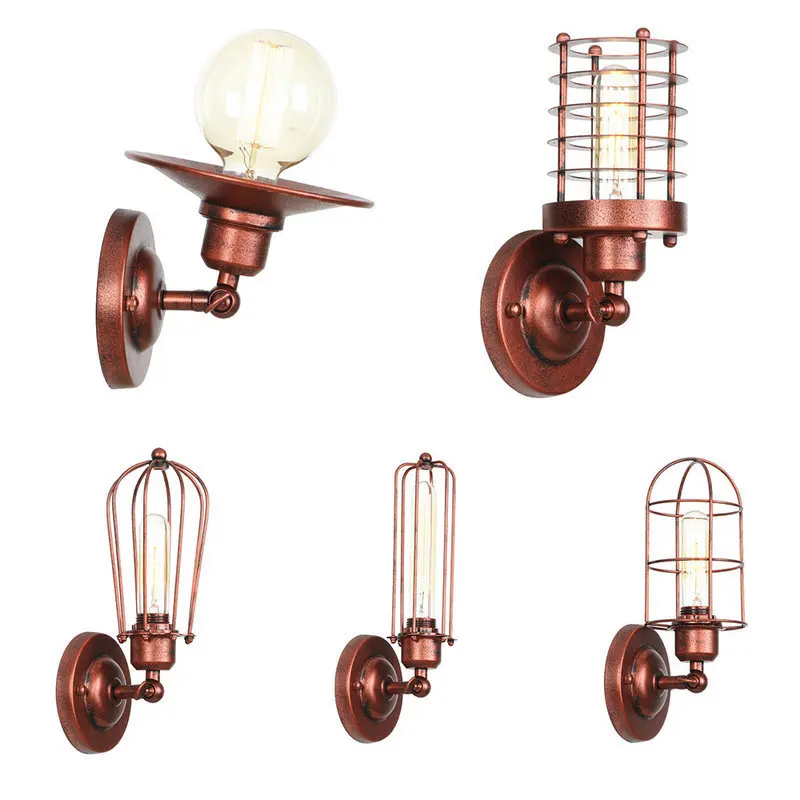 

RH style american-style village personality bedside corridor bar rust color decorative wall lamp