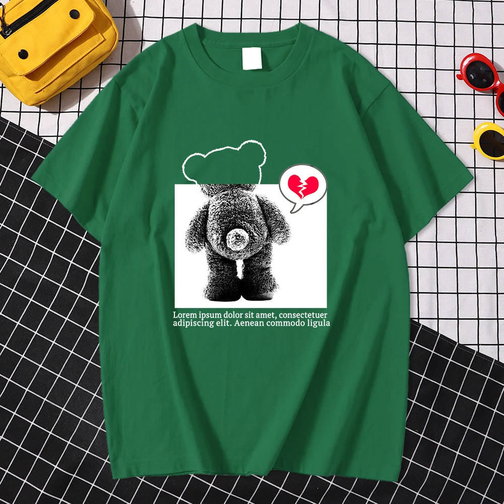 

Lovely Cartoon Toys Bear Printing Mens T Shirts Cool Vintage T Shirt Vogue High Quality Male Clothes Creativity Oversized Tshirt