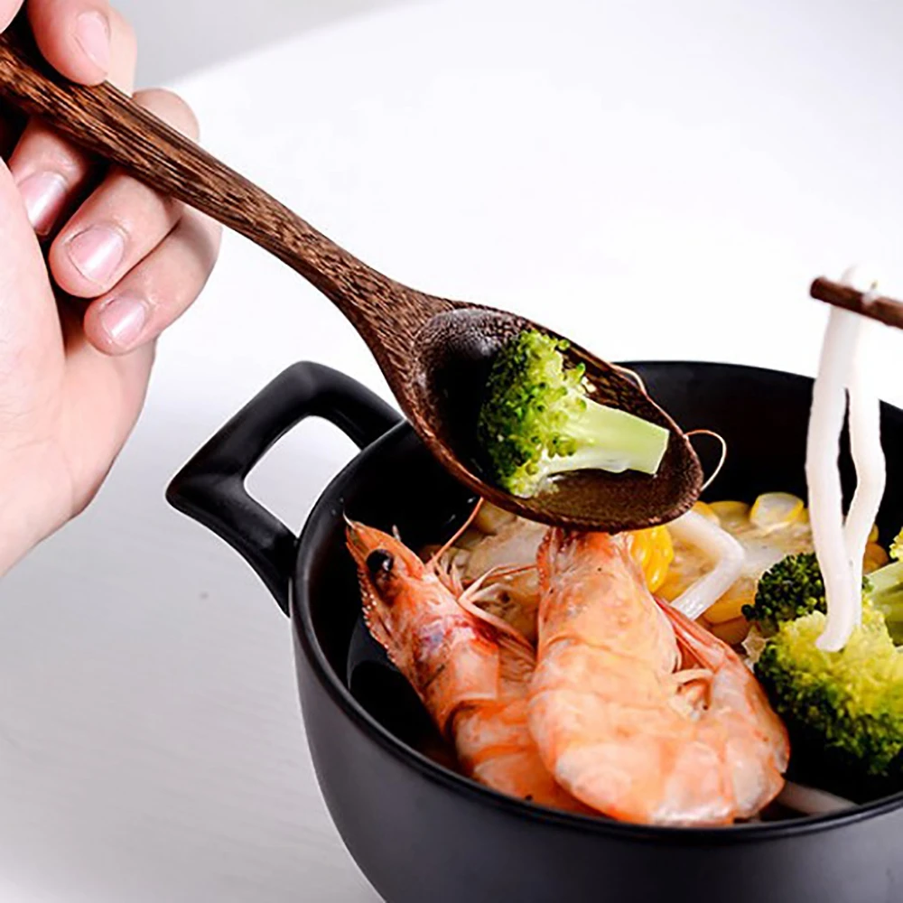 1PC Wooden Spoon Kitchen Cookware Tools Soup Tea Cooking Vegetable Oil Cute Creative Spoons | Дом и сад