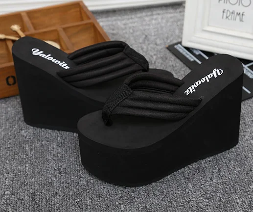 Женские сандалии на танкетке пляжные шлепанцы высоком каблуке 2020|women sandals slippers|high