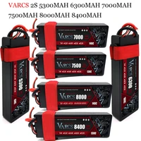 varcs lipo battery 2s 7 4v 5300mah 6300mah 6800mah 7500mah 8000mah 8400mah 10000mah xt60 deanst ec5 trx for rc 18 110 car