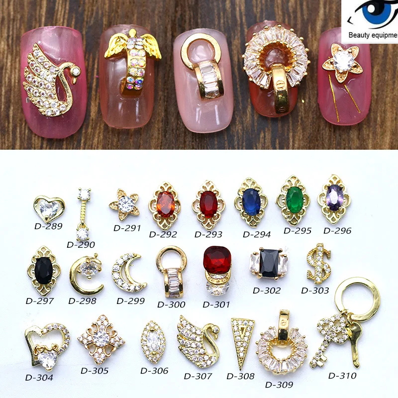 Дизайн ногтей новое украшение золотые циркониевые ювелирные изделия алмаз микро