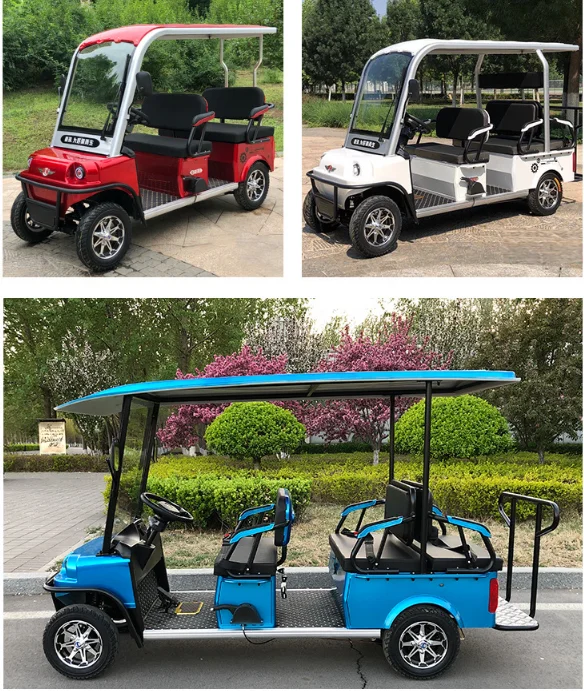 

2020 New Design 4 Seater Adult Electric Golf Carts Motorized Tandem Rickshaw Surrey Sightseeing Bicycle For Sale