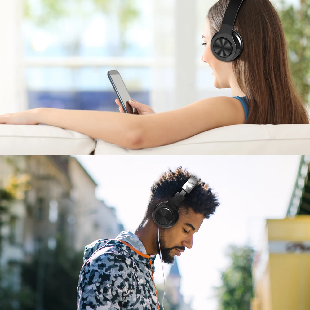 Bluetooth наушники, наушники с шумоподавлением, стерео Беспроводная гарнитура с TF картой, Aux line, мягкие наушники
