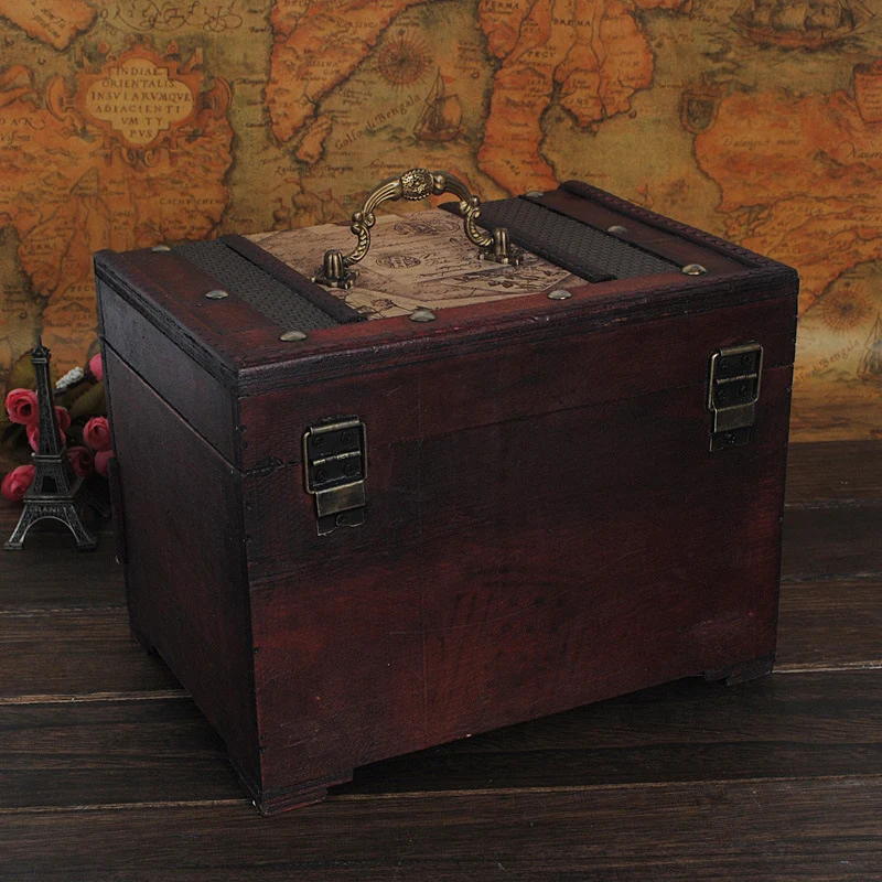 Традиционная коробка для хранения в стиле ретро ностальгические деревянные
