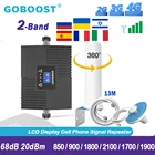 Усилитель сотового сигнала GOBOOST, 2 диапазона, 850, 900, 1700, 1800, 1900, 2100 МГц, 2G, 3G, 4G, LTE, сетевой Ретранслятор с комплектом антенн