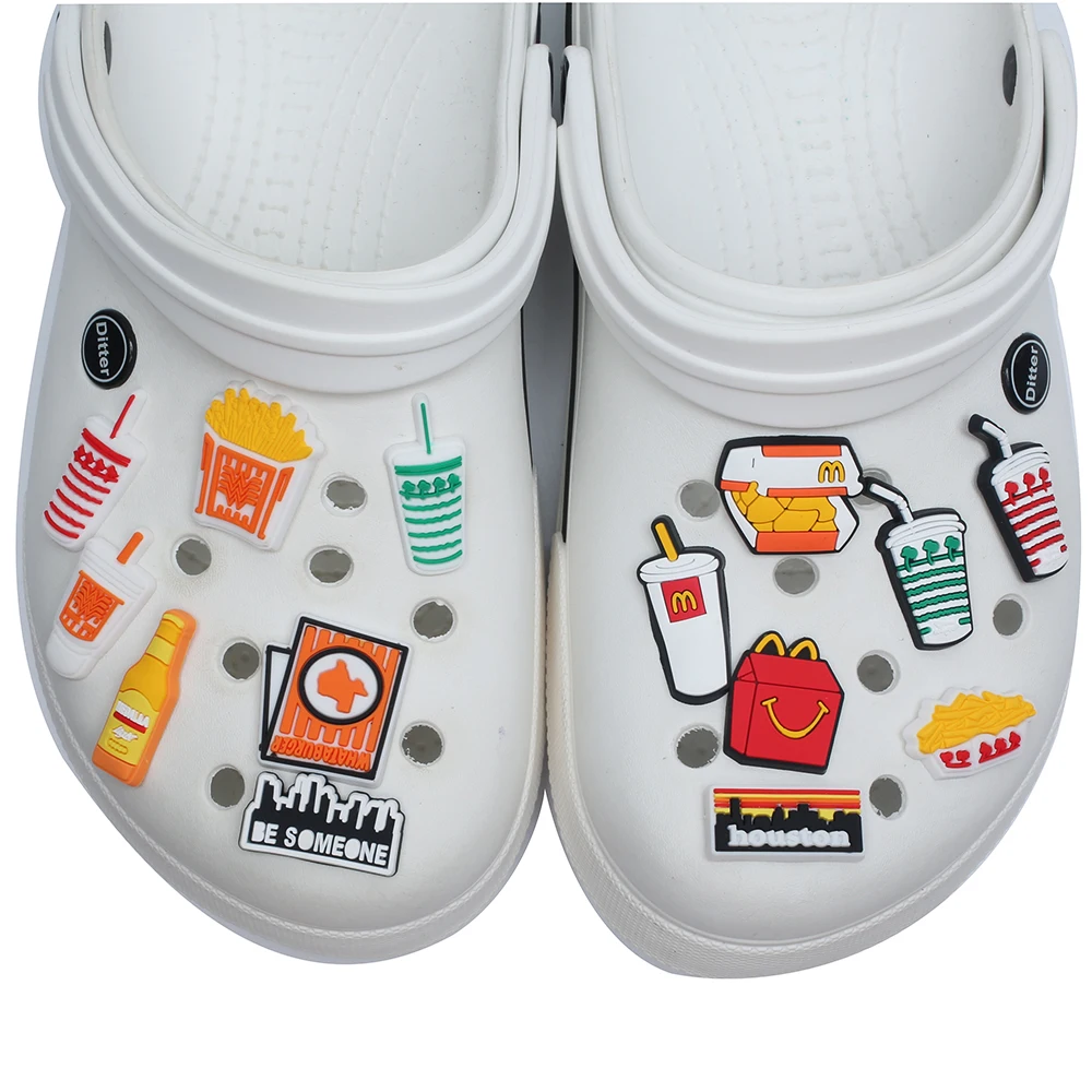 Распродажа 1 шт. украшение для обуви из ПВХ Техасский бургер аксессуары Кроксы
