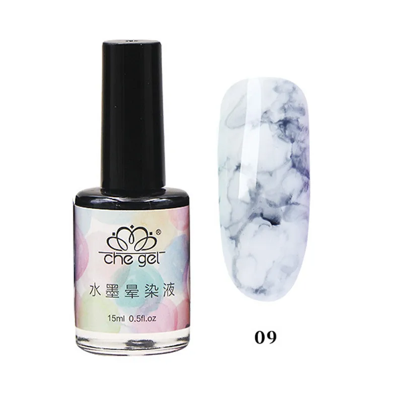 Sale Watercolor Ink High Quality Water Dyeing Gradient 15ML Nail Art Japanese Nails Gel Nail Polish 1PC Marble Pattern - Цвет: 9