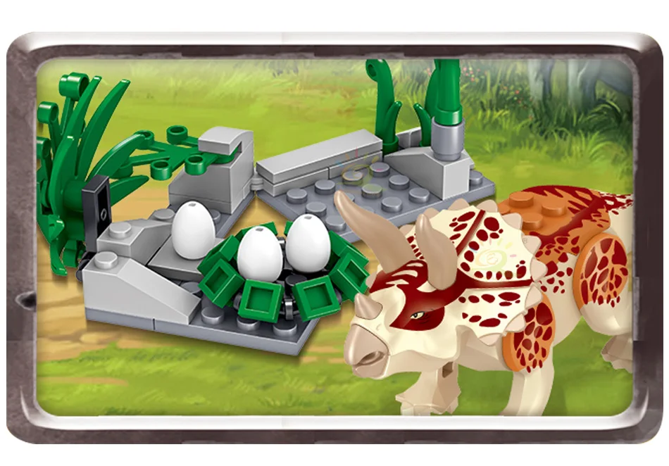 270 шт Jurassiccss динозавр Triceratops WorldLY парк модель строительные блоки город Steally яйца
