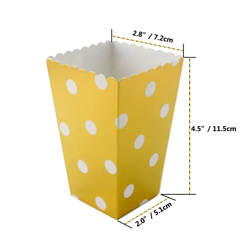 6 шт./лот бронзового цвета в полоску узор горошек ведро для попкорна поп корна