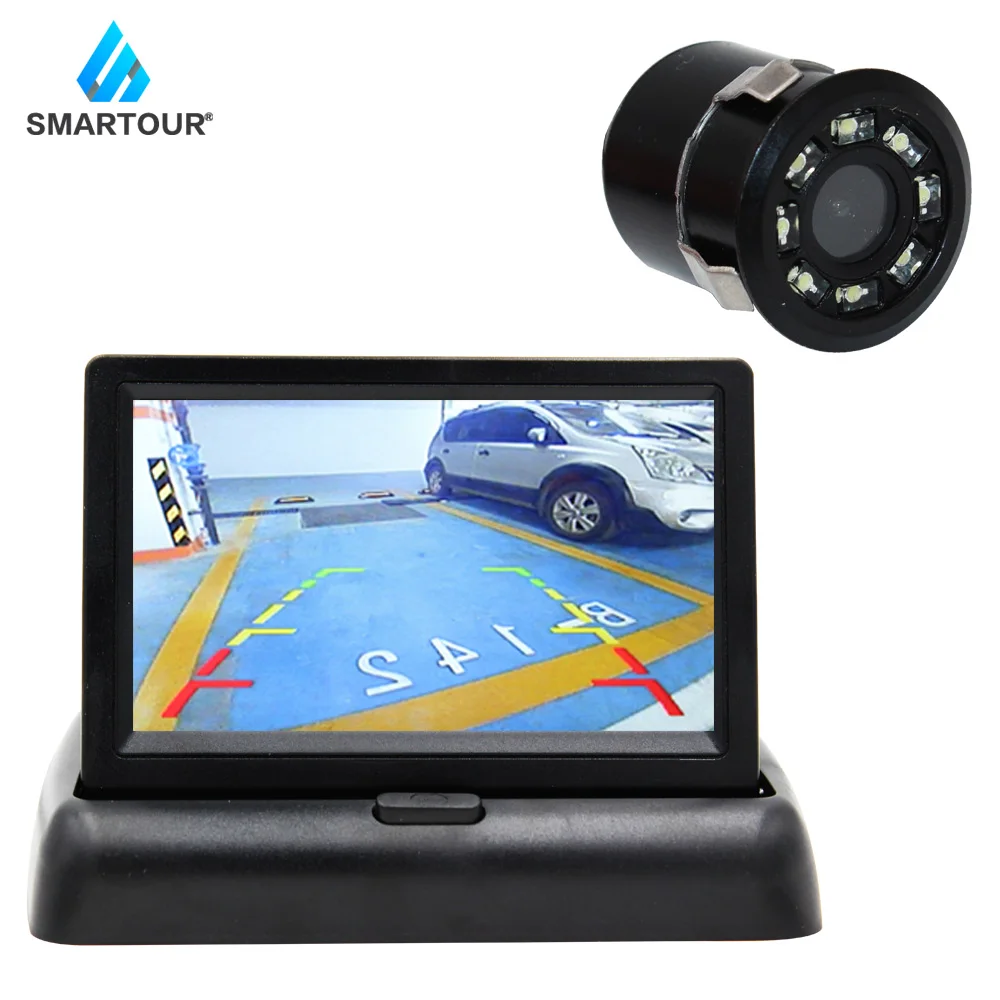 

Smartour 4.3 Inch TFT LCD Car Monitor Foldable Monitor Display Reverse Camera Parking System for Car Rearview Monitors ccd