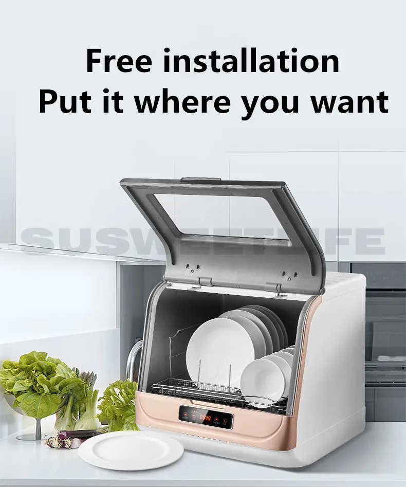 Bestellen Intelligente Automatische Spülmaschine Verbraucher Und Kommerziellen Desktop Kostenloser Installation Von Kleinen Luft-trocknen Spülmaschine