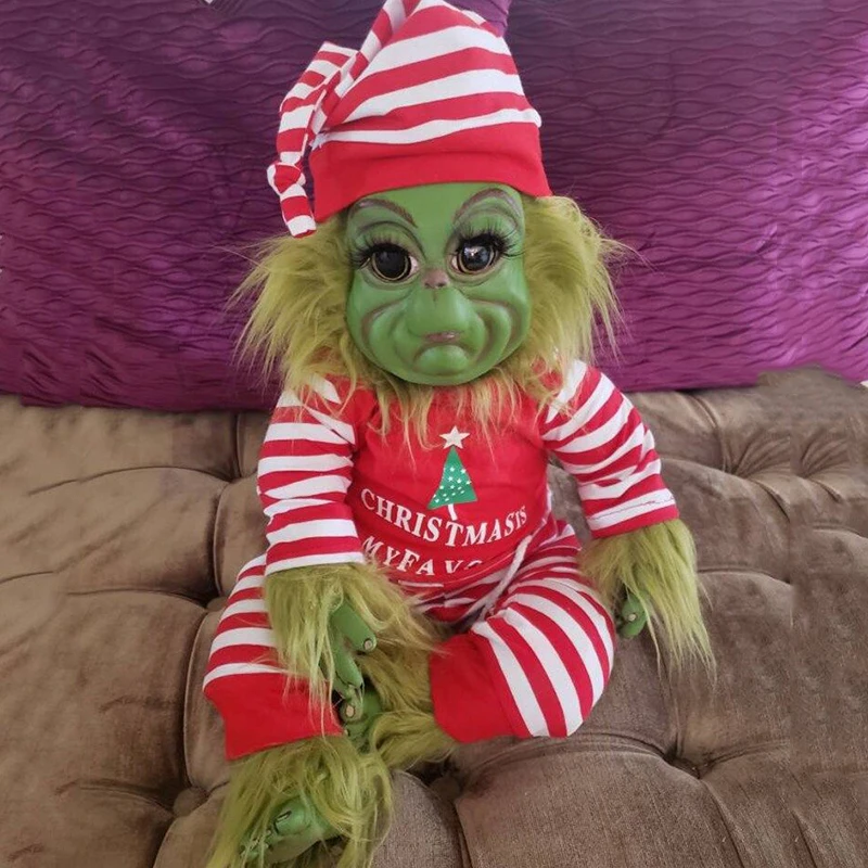 Grinch Doll Cute Christmas Stuffed Plush Toy  Xmas Gifts for Kids Home Decoration PR Sale