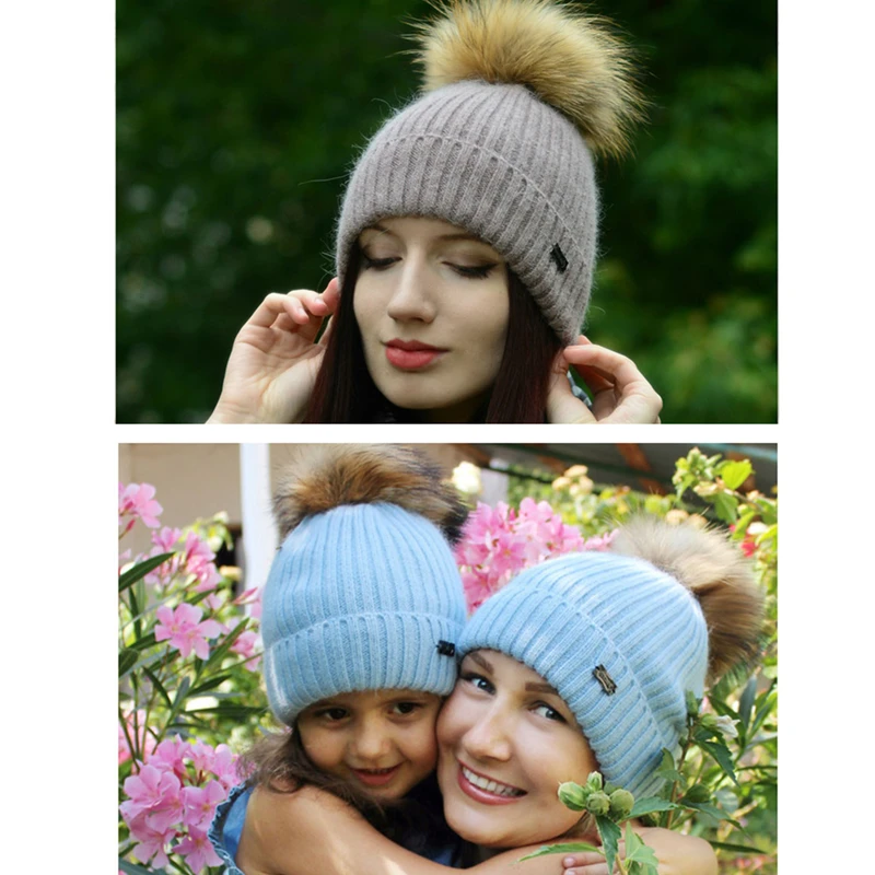 FURTALK зимние шапки из кроличьего меха для женщин Шапка-бини теплая шапка
