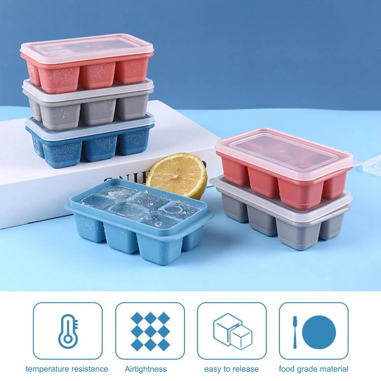 3 компл./упак. 6 отсеков подносы кубика льда силикона мини формы для фруктового