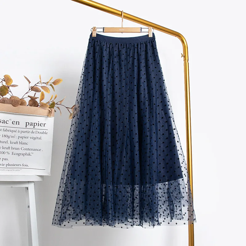 Длинные фатиновые Миди-юбки женские 2021 летняя юбка из эластичного материала с