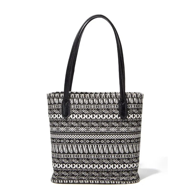

Retro ethnic print canvas bucket bag 2021 summer new women's one shoulder handbag fashion tote bag