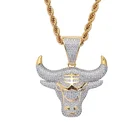 Модное мужское ожерелье в стиле хип-хоп, цепочка с подвеской в виде головы китайского зодиака быка и подвеска в форме головы быка