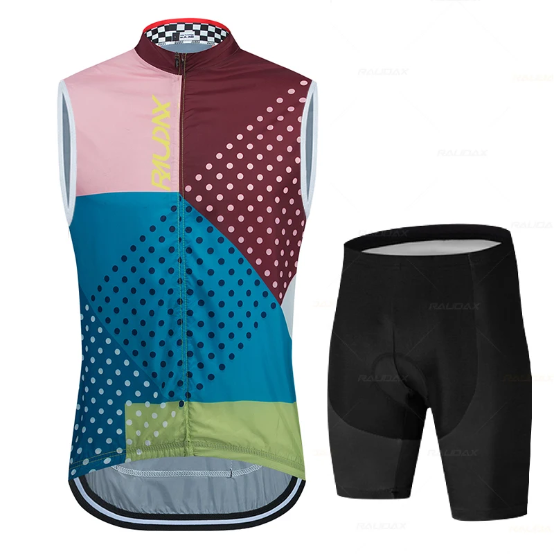 

Men Cycling Vest Set Bicycle Jackets Windproof Cycling Clothing Bike Maillot Sports Light Ultrathin Sun Protection Cycling Coats