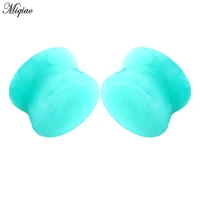 miqiao 2pcs hot sale lake blue stone ear expander 6mm 16mm exquisite body piercing jewelry
