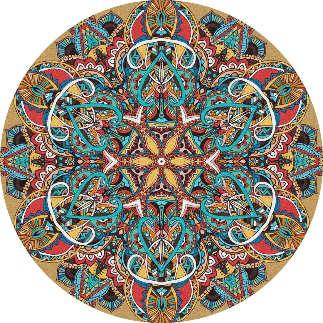 Kopen Amerikaanse Stijl Licht Luxe Retro Ronde Tapijten Bloem Patroon Tapijt Voor Woonkamer Slaapkamer Yoga Mat Gratis Verzending