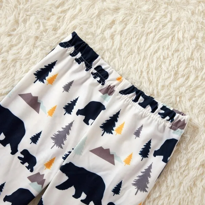 Рождественский Семейный комплект для девочек и мальчиков; пижамный комплект с изображением медведя для женщин, мужчин и детей; Семейный комплект одежды с изображением Санта-Клауса