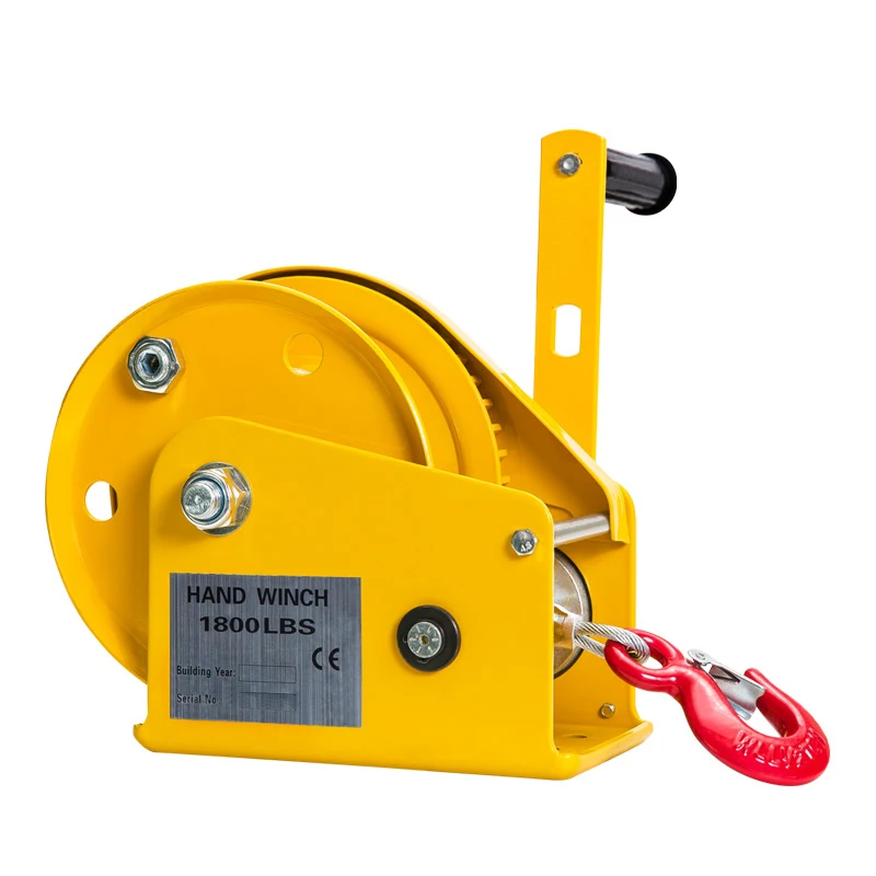 1200/1800/2600LB Two-way Self-locking Small Hand Windlass with Automatic Brake Manual Winch Tractor 5/10M