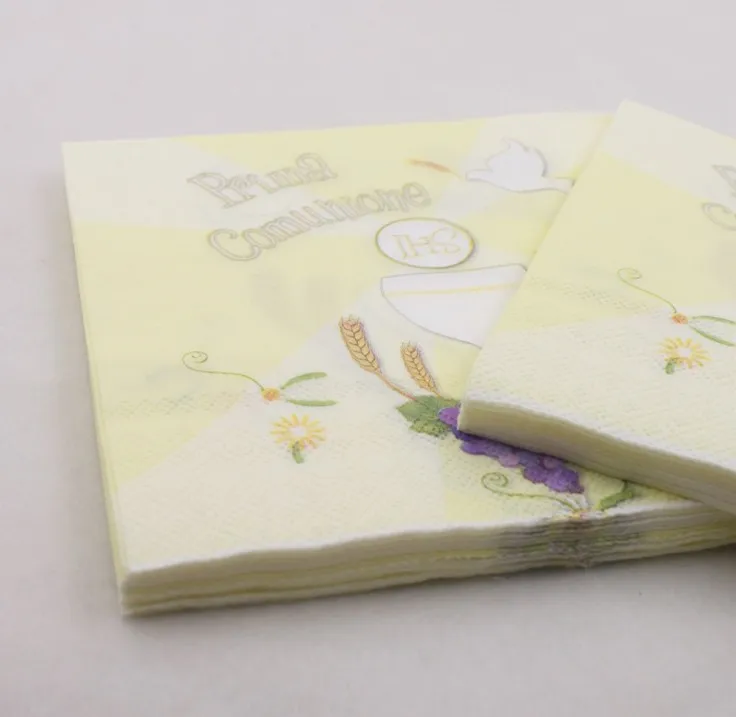 20 штук упак. горячая Распродажа бумажные салфетки для причастия милые