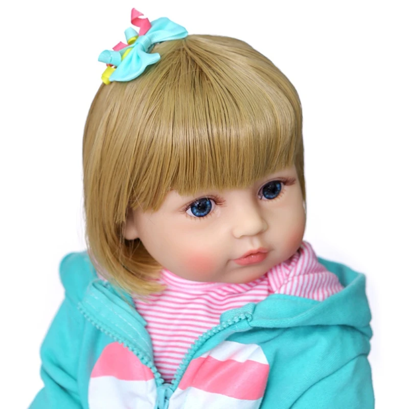 

22" Lifelike Realistic Doll Vinyl Silicone Toddler Babies Girl Accompany Toy 40JC
