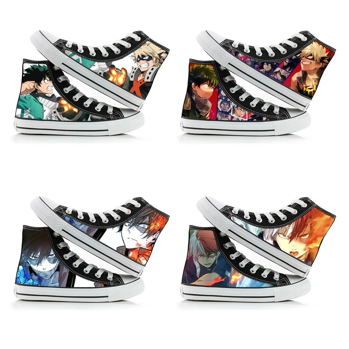 

Женская парусиновая обувь My hero, повседневная обувь с высоким верхом из мультфильма для косплея колледжа