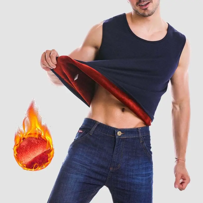 Зимнее термобелье мужские майки двусторонняя тонкая флисовая эластичная майка