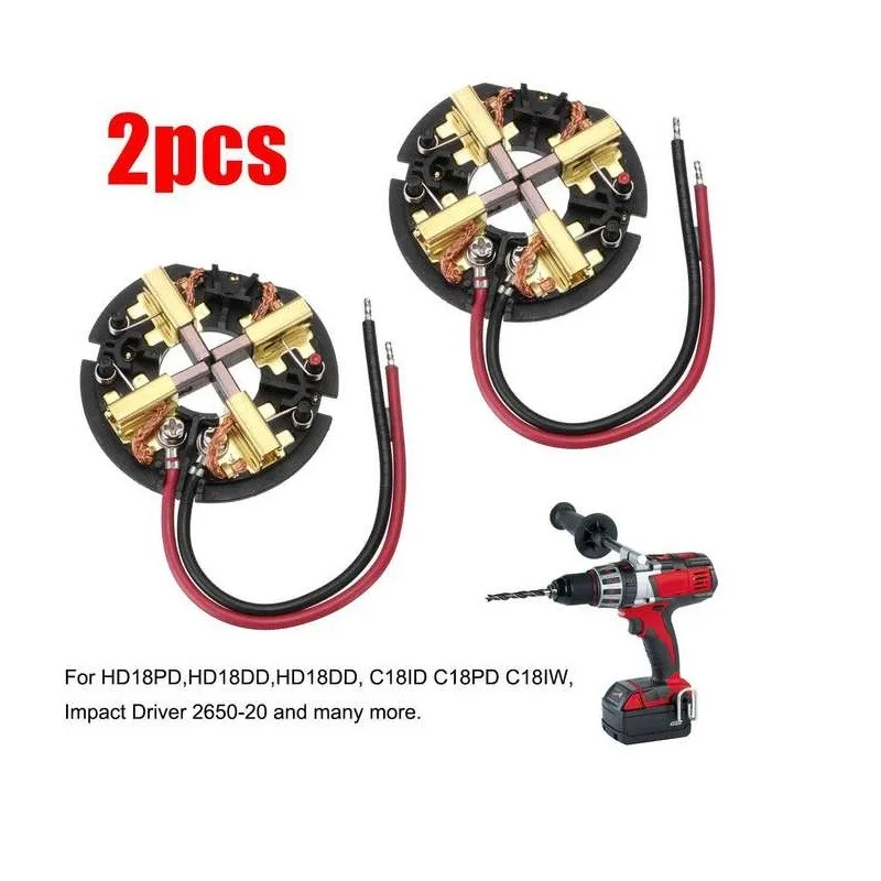 

2pcs 1/2x 18V 27W Drill Power Tool Components Carbon Brushes Kits For Milwaukee C18PD C18ID HD18PD HD18DD HD18DD C18IW