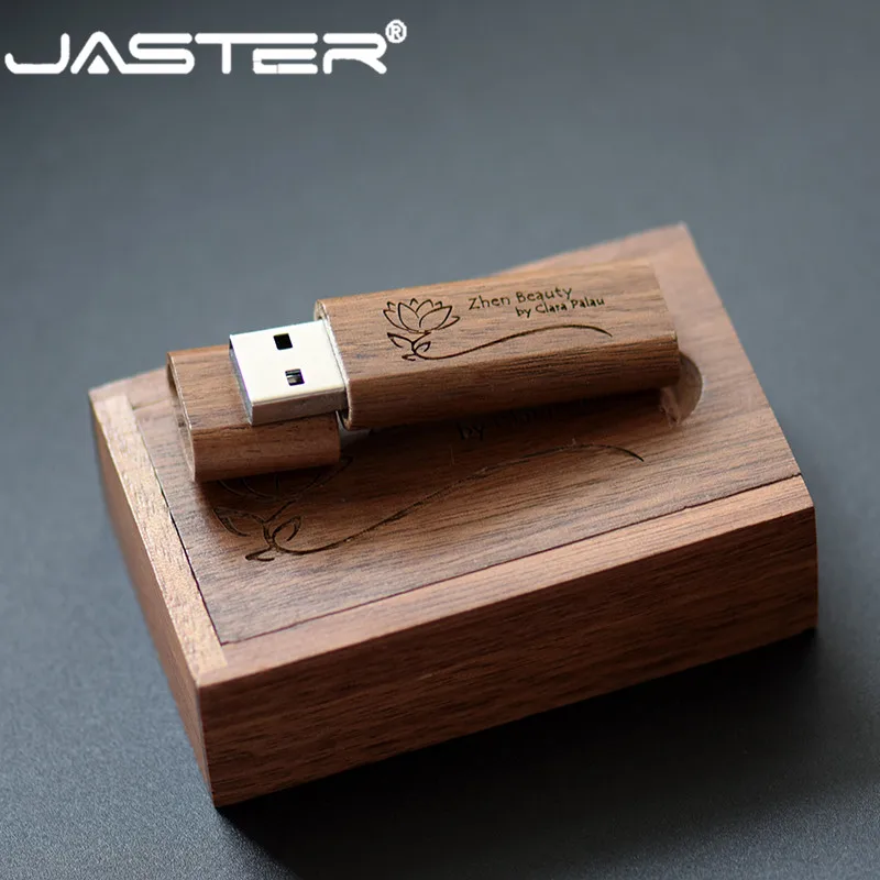 JASTER (Бесплатный Пользовательский логотип) деревянный бамбук + коробка флэш