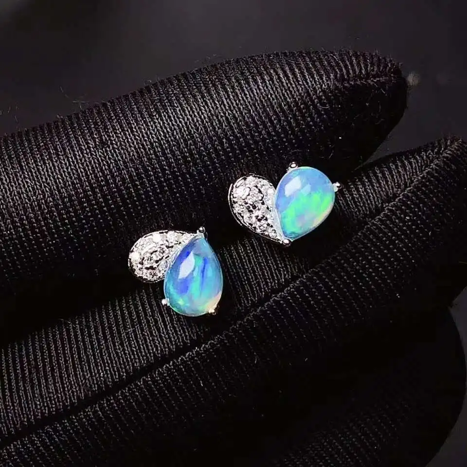 Natural Real Opal jewelry set 925 sterling silver 1pc opal ring 2pcs earring | Jewelry Sets