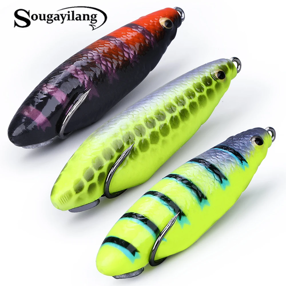 Sougayilang, 3 шт., приманка для рыбалки, 14,5 г, 8,5 см, жесткая наживка, блесна в полоску, рыболовные приманки, искусственные приманки, набор рыболовных снастей