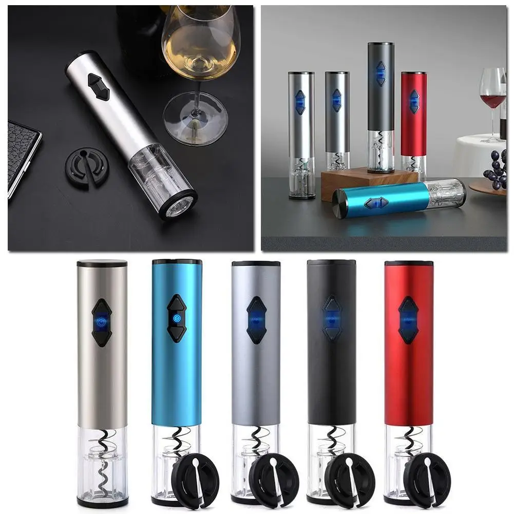 

Electric Wine Bottle Opener Corkscrew Foil Cutter Set Opener Bottle Can For Wine Automatic Gadgets Opener Kitchen R0W5