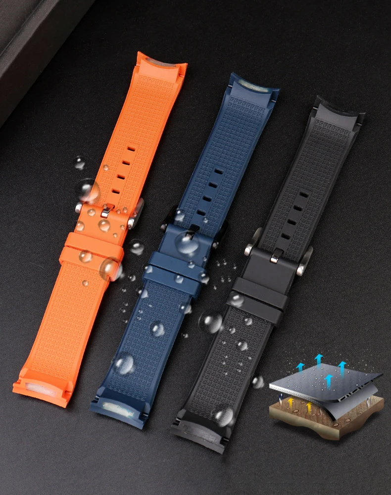 Curved Rubber Watch Strap For Tissot 1853 Starfish T120 Watchband T120417 Rubber Men'swristband 22mm Sports Diving Watch Strap