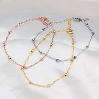 18kgp titanium steel chain bracelet for women beads bracelet charm hand chain hand accessories jewelry best gift