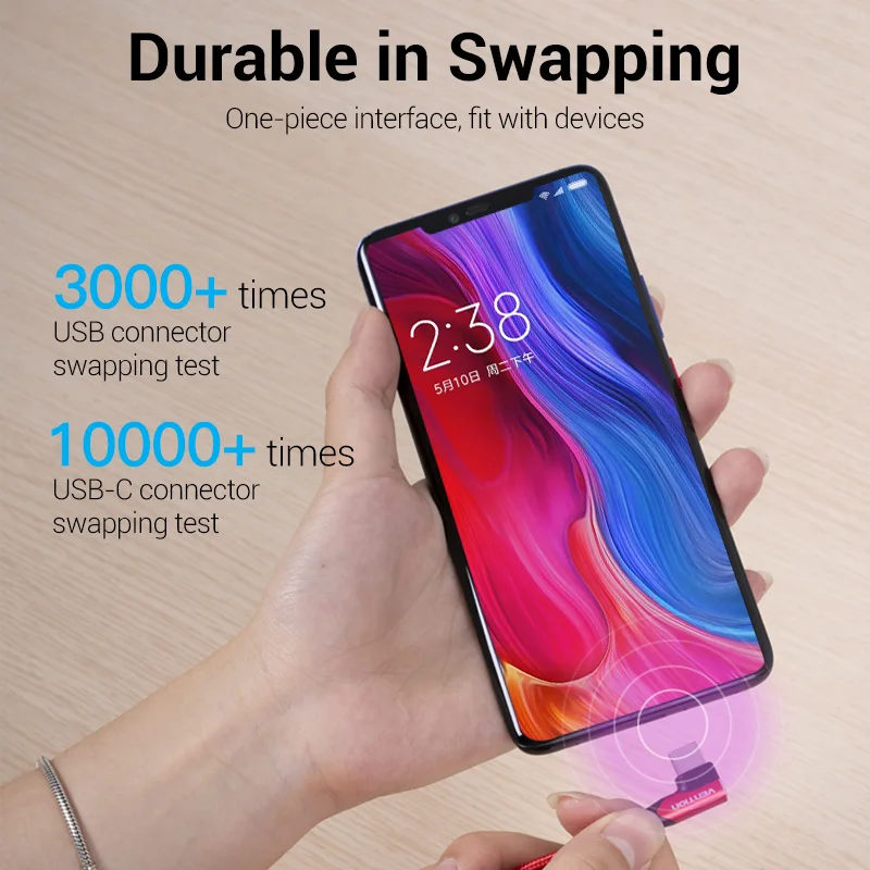 Кабель Vention USB Type-C для Samsung S10 Xiaomi mi9 10 pro 90 градусов | Мобильные телефоны и