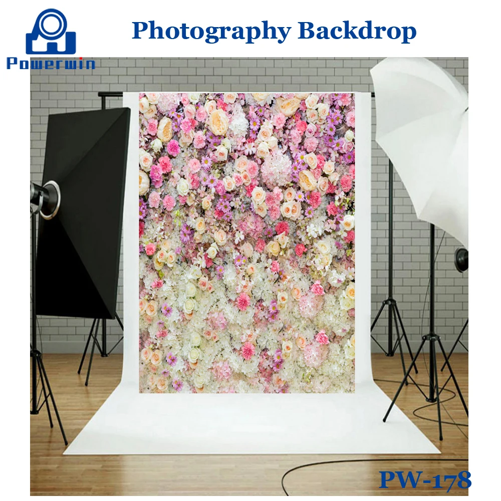 Виниловый фон Powerwin для фотосъемки 150x210 см Цветочная стена свадебная праздник