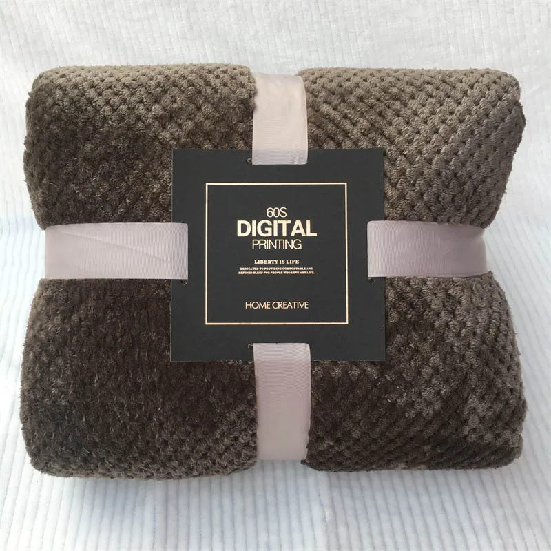 Dark Coffee Однотонное фланелевое одеяло, плюшевая кровать, шезлонг, покрывало из кораллового флиса, покрывало для дивана - Цвет: Dark Coffee