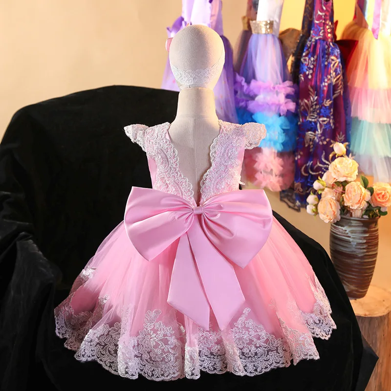 

Wedding Dress Girls Summer Kids Clothes Bowknot Princess Dresses For Women Party Tutu Dress vestidos Clothes Clothing 2-5 Year