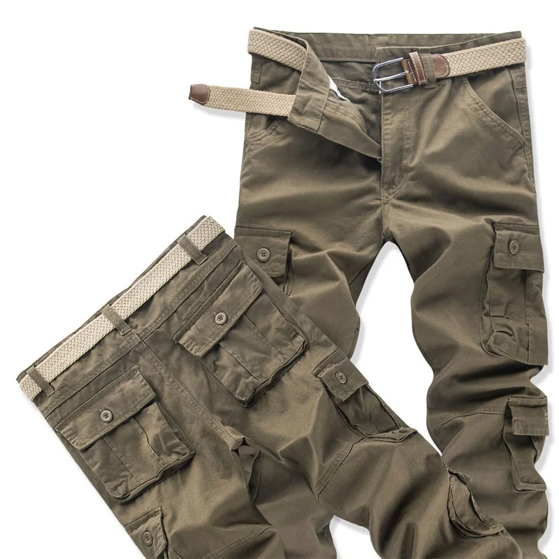 

Брюки-карго SHZQ мужские камуфляжные, боевые штаны в стиле милитари для работы, армейские прямые тактические брюки со множеством карманов, Ме...