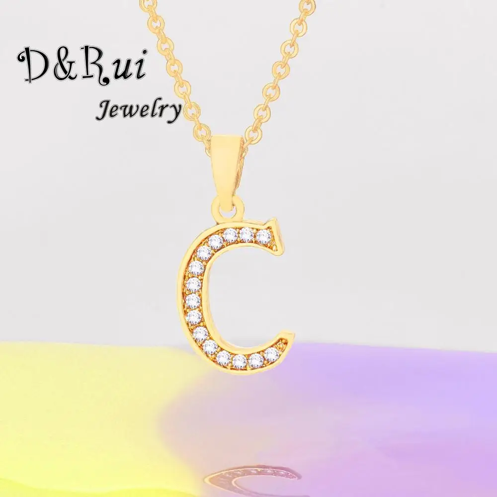 Маленькое Золотое металлическое ожерелье с буквенным алфавитом 26 C женское