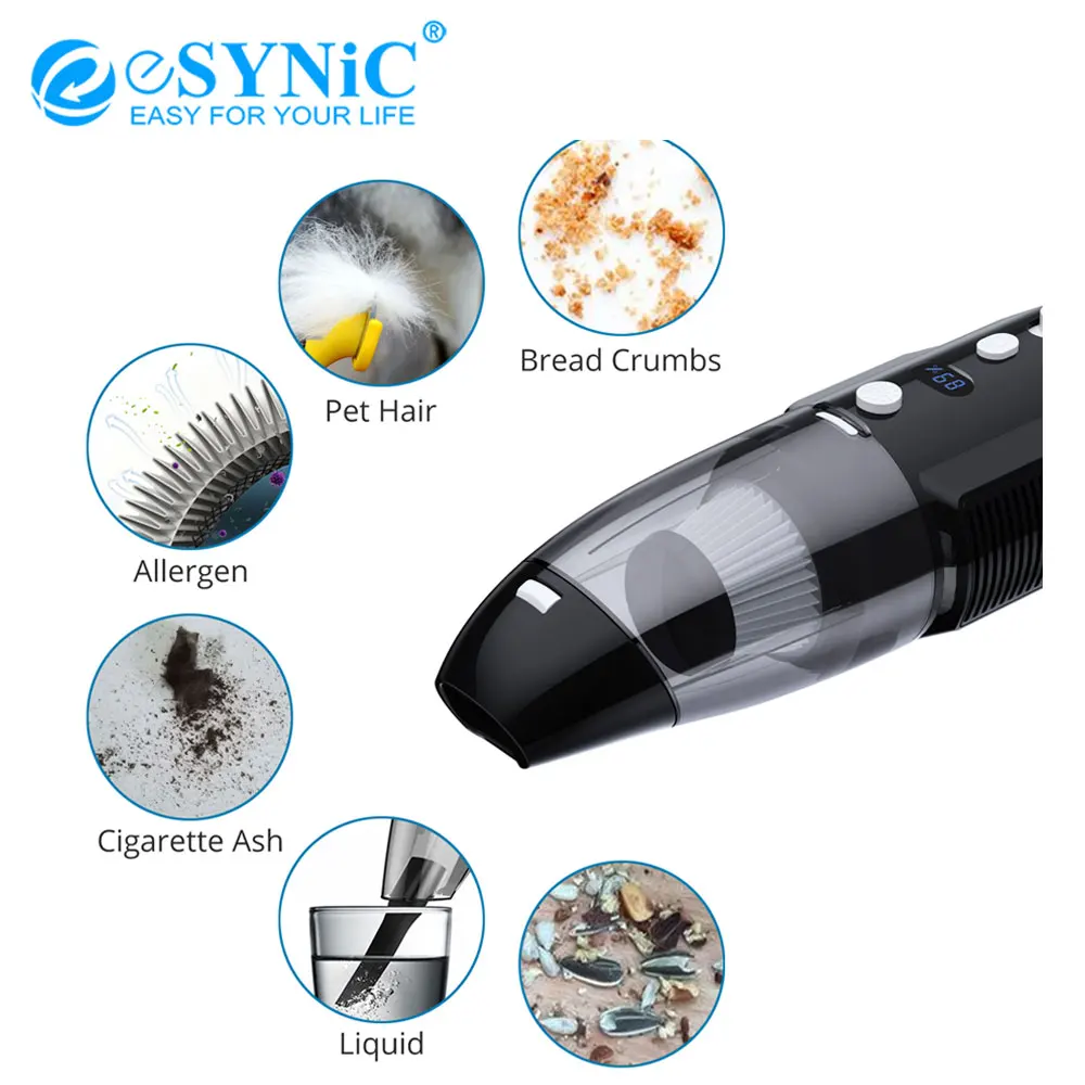 ESYNiC 6 кПа мощный циклонный пылесос беспроводной портативный ручной для домашнего