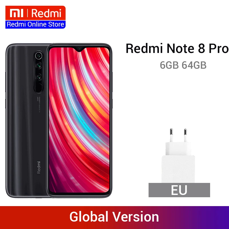 Глобальная версия Xiaomi Redmi Note 8 Pro 6 Гб RAM 64 ROM мп Quad Camera MTK Helio G90T смартфон 4500 мАч 18 Вт QC 3